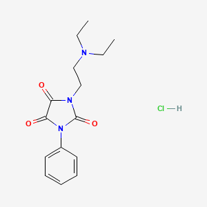 molecular formula C15H20ClN3O3 B12762543 Imidazolidinetrione, 1-(2-(diethylamino)ethyl)-3-phenyl-, monohydrochloride CAS No. 132412-01-2