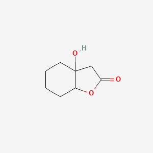 molecular formula C8H12O3 B12762638 2(3H)-Benzofuranone, hexahydro-3a-hydroxy- CAS No. 61892-48-6