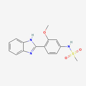 molecular formula C15H15N3O3S B12762652 Methanesulfonamide, N-(4-(1H-benzimidazol-2-yl)-3-methoxyphenyl)- CAS No. 89454-49-9