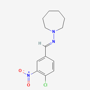 molecular formula C13H16ClN3O2 B12762653 1H-Azepine, 1-((4-chloro-3-nitrobenzylidene)amino)hexahydro- CAS No. 73855-79-5