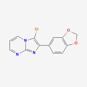 molecular formula C13H8BrN3O2 B1276268 2-(1,3-Benzodioxol-5-yl)-3-bromoimidazo[1,2-a]pyrimidine CAS No. 866145-38-2