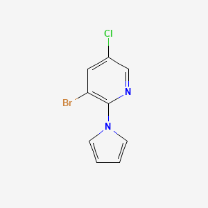 molecular formula C9H6BrClN2 B1276272 3-bromo-5-chloro-2-(1H-pyrrol-1-yl)pyridine CAS No. 866137-10-2