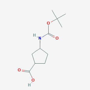 molecular formula C11H19NO4 B1276281 3-((tert-Butoxycarbonyl)amino)cyclopentanecarboxylic acid CAS No. 855863-93-3