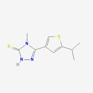 molecular formula C10H13N3S2 B1276289 5-(5-isopropylthien-3-yl)-4-methyl-4H-1,2,4-triazole-3-thiol CAS No. 588687-48-3