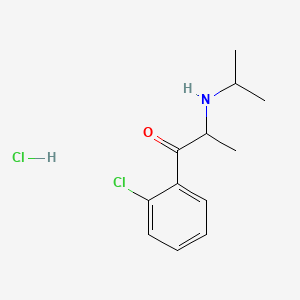 molecular formula C12H17Cl2NO B12762969 2-((1-Methylethyl)amino)-1-(2-chlorophenyl)-1-propanone hydrochloride CAS No. 91802-74-3