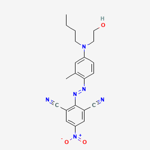 molecular formula C21H22N6O3 B12763147 2-[[4-[Butyl(2-hydroxyethyl)amino]-2-methylphenyl]azo]-5-nitrobenzene-1,3-dicarbonitrile CAS No. 83249-48-3