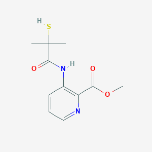 molecular formula C11H14N2O3S B12763185 Methyl 3-(2-mercaptomethylpropionamido)picolinate CAS No. 91702-97-5