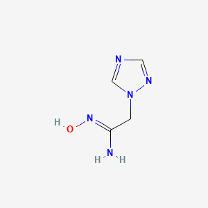 molecular formula C4H7N5O B1276335 (1E)-N'-Hydroxy-2-(1H-1,2,4-triazol-1-yl)-ethanimidamide CAS No. 438631-29-9