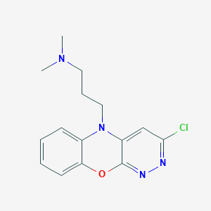 molecular formula C15H17ClN4O B1276351 3-(3-chloro-5H-pyridazino[3,4-b][1,4]benzoxazin-5-yl)-N,N-dimethylpropan-1-amine CAS No. 27225-85-0