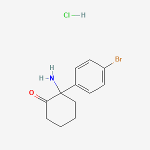 molecular formula C12H15BrClNO B12763533 Cyclohexanone, 2-amino-2-(4-bromophenyl)-, hydrochloride CAS No. 96783-20-9
