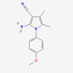molecular formula C14H15N3O B1276368 2-amino-1-(4-methoxyphenyl)-4,5-dimethyl-1H-pyrrole-3-carbonitrile CAS No. 72578-38-2
