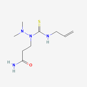 molecular formula C9H18N4OS B12763754 Propanamide, 3-(2,2-dimethyl-1-((2-propenylamino)thioxomethyl)hydrazino)- CAS No. 96804-73-8