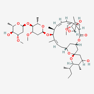 (1R,4S,5'S,6R,6'R,8R,10Z,12S,13S,14Z,16Z,20R,21R,24S)-6'-[(2S)-Butan-2-yl]-4',24-dihydroxy-12-[(2R,4S,5S,6S)-5-[(2S,4S,5S,6S)-5-hydroxy-4-methoxy-6-methyloxan-2-yl]oxy-4-methoxy-6-methyloxan-2-yl]oxy-21-methoxy-5',11,13,22-tetramethylspiro[3,7,19-trioxatetracyclo[15.6.1.14,8.020,24]pentacosa-10,14,16,22-tetraene-6,2'-oxane]-2-one