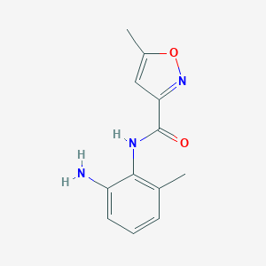 molecular formula C12H13N3O2 B127640 N-(2-Amino-6-methylphenyl)-5-methylisoxazole-3-carboxamide CAS No. 145440-95-5
