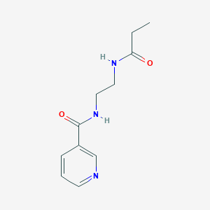 molecular formula C11H15N3O2 B12764129 N-(2-Propionamidoethyl)nicotinamide CAS No. 952-55-6