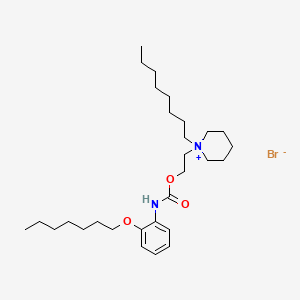 molecular formula C29H51BrN2O3 B12764179 Piperidinium, 1-(2-((((2-(heptyloxy)phenyl)amino)carbonyl)oxy)ethyl)-1-octyl-, bromide CAS No. 69336-59-0