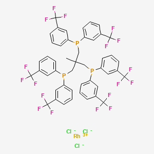 molecular formula C47H33Cl3F18P3Rh B12764294 (RhCl3(CF3PPP)) CAS No. 204906-23-0