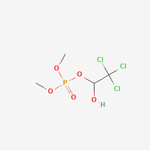 molecular formula C4H8Cl3O5P B12764334 O,O-Dimethyl 2,2,2-trichloro-1-hydroxyethyl phosphate CAS No. 3581-16-6