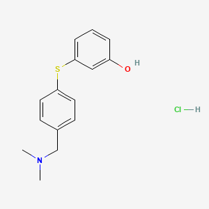molecular formula C15H18ClNOS B12764369 Phenol, 3-((4-((dimethylamino)methyl)phenyl)thio)-, hydrochloride CAS No. 141358-20-5
