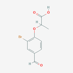 molecular formula C10H9BrO4 B1276438 2-(2-Bromo-4-formylphenoxy)propanoic acid CAS No. 812642-67-4