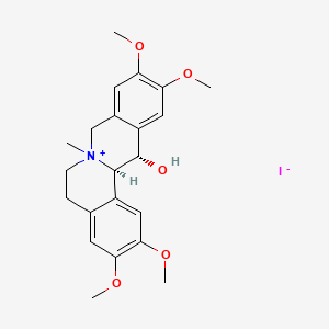 molecular formula C22H28INO5 B12764428 N-Methyl (+-)-13-alpha-hydroxyxylopinine iodide (beta) CAS No. 120021-25-2