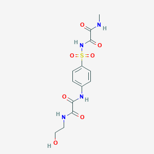 molecular formula C13H16N4O7S B12764451 N-((4-((((2-Hydroxyethyl)amino)oxoacetyl)amino)phenyl)sulfonyl)-N'-methylethanediamide CAS No. 81717-42-2