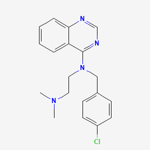 molecular formula C19H21ClN4 B12764456 Quinazoline, 4-((p-chlorobenzyl)(2-(dimethylamino)ethyl)amino)- CAS No. 103271-52-9