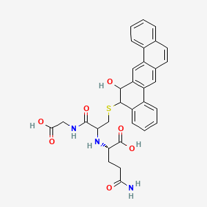 molecular formula C32H31N3O7S B12764466 Glycine, N-(S-(5,6-dihydro-6-hydroxydibenz(a,h)anthracen-5-yl)-N-L-gamma-glutamyl-L-cysteinyl)- CAS No. 4626-98-6