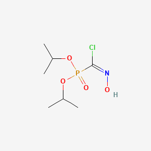 molecular formula C7H15ClNO4P B12764493 Bis(1-methylethyl) (chloro(hydroxyimino)methyl)phosphonate CAS No. 127933-57-7