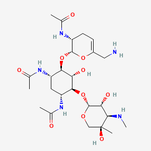 molecular formula C25H43N5O10 B12764497 1,2',3-Tri-N-acetylsisomicin CAS No. 66567-21-3