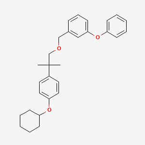 molecular formula C29H34O3 B12764502 Benzene, 1-((2-(4-(cyclohexyloxy)phenyl)-2-methylpropoxy)methyl)-3-phenoxy- CAS No. 80844-23-1