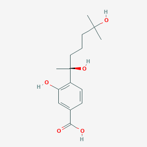 molecular formula C15H22O5 B12764504 4-((1S)-1,5-Dihydroxy-1,5-dimethylhexyl)-3-hydroxybenzoic acid CAS No. 1675975-90-2
