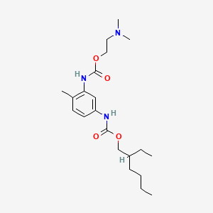 molecular formula C21H35N3O4 B12764534 2-Ethylhexyl ((3-((2-(dimethylamino)ethoxy)carbonyl)amino)-4-methylphenyl)carbamate CAS No. 68227-45-2