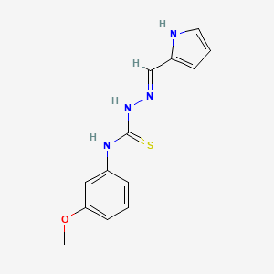 molecular formula C13H14N4OS B12764577 1H-Pyrrole-2-carboxaldehyde, 4-(m-methoxyphenyl)thiosemicarbazone CAS No. 126936-19-4