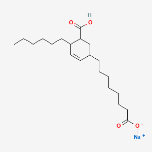molecular formula C21H35NaO4 B12764597 Sodium 5-carboxy-4-hexylcyclohex-2-ene-1-octanoate CAS No. 68127-35-5
