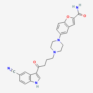 molecular formula C26H25N5O3 B12764600 Vilazodone impurity 17 CAS No. 1637223-09-6