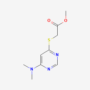 molecular formula C9H13N3O2S B12764631 Acetic acid, ((6-(dimethylamino)-4-pyrimidinyl)thio)-, methyl ester CAS No. 95546-86-4