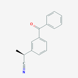 molecular formula C16H13NO B12764681 2-(3-Benzoylphenyl)propionitrile, (S)- CAS No. 1421692-22-9