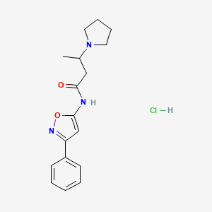 molecular formula C17H22ClN3O2 B12764786 N-(3-Phenyl-5-isoxazolyl)-3-pyrrolidinobutanamide hydrochloride CAS No. 86683-98-9