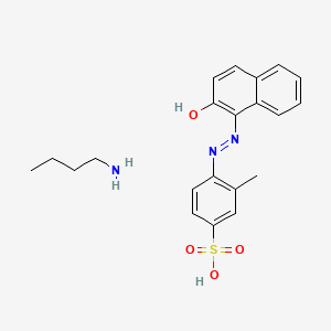 molecular formula C17H14N2O4S.C4H11N<br>C21H25N3O4S B12764855 butylazanium;4-[(2-hydroxynaphthalen-1-yl)diazenyl]-3-methylbenzenesulfonate CAS No. 84878-19-3