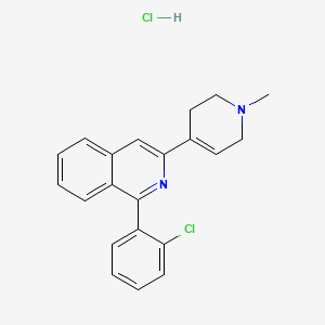 molecular formula C21H20Cl2N2 B12764893 Isoquinoline, 1-(2-chlorophenyl)-3-(1-methyl-1,2,5,6-tetrahydro-4-pyridinyl)-, hydrochloride CAS No. 92123-88-1