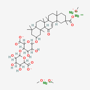 molecular formula C45H68Mg3O19 B12764900 Tri(O-methoxy)magnesium salt of beta-glycyrrhizic acid CAS No. 134771-72-5