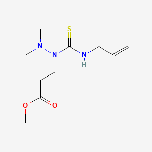 molecular formula C10H19N3O2S B12764923 Propanoic acid, 3-(2,2-dimethyl-1-((2-propenylamino)thioxomethyl)hydrazino)-, methyl ester CAS No. 96804-62-5