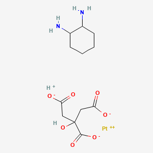 molecular formula C12H20N2O7Pt B12764957 Platinate(1-), (1,2-cyclohexanediamine-N,N')(2-hydroxy-1,2,3-propanetricarboxylato(3-)-01,03)-, hydrogen, (SP-4-2-(trans))- CAS No. 112295-51-9