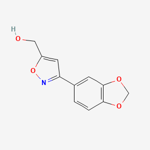 molecular formula C11H9NO4 B1276500 (3-Benzo[1,3]dioxol-5-YL-isoxazol-5-YL)-methanol CAS No. 438565-34-5