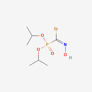 molecular formula C7H15BrNO4P B12765051 Bis(1-methylethyl) (bromo(hydroxyimino)methyl)phosphonate CAS No. 127933-58-8