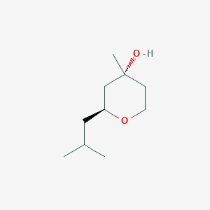 molecular formula C10H20O2 B12765087 2-Isobutyl-4-methyltetrahydropyran-4-ol, (2S,4R)- CAS No. 724776-62-9