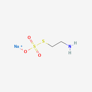 molecular formula C2H6NNaO3S2 B12765145 Thiosulfuric acid (H2S2O3), S-(2-aminoethyl) ester, monosodium salt CAS No. 54641-86-0