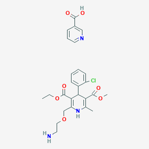molecular formula C26H30ClN3O7 B12765246 Amlodipine nicotinate CAS No. 616203-96-4