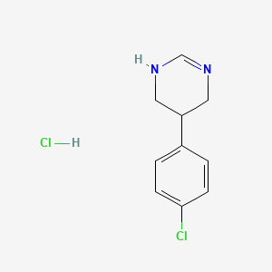 molecular formula C10H12Cl2N2 B12765469 Pyrimidine, 1,4,5,6-tetrahydro-5-(4-chlorophenyl)-, monohydrochloride CAS No. 114703-73-0